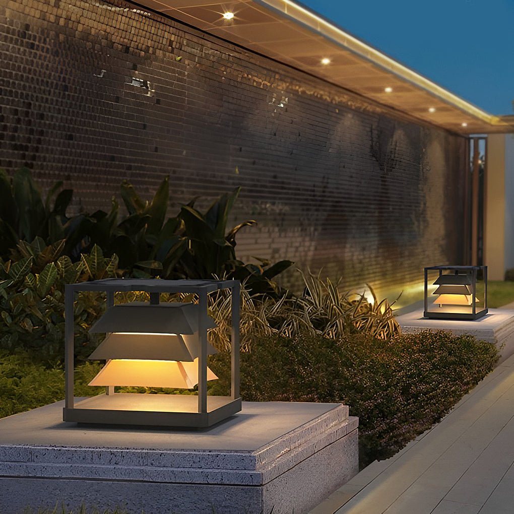 Layered LED Pillar Light – Waterproof Outdoor Garden Lamp