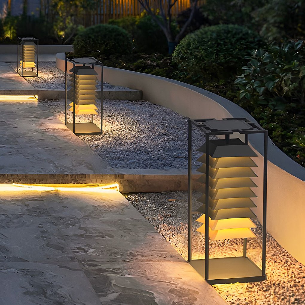 Layered LED Pillar Light – Waterproof Outdoor Garden Lamp