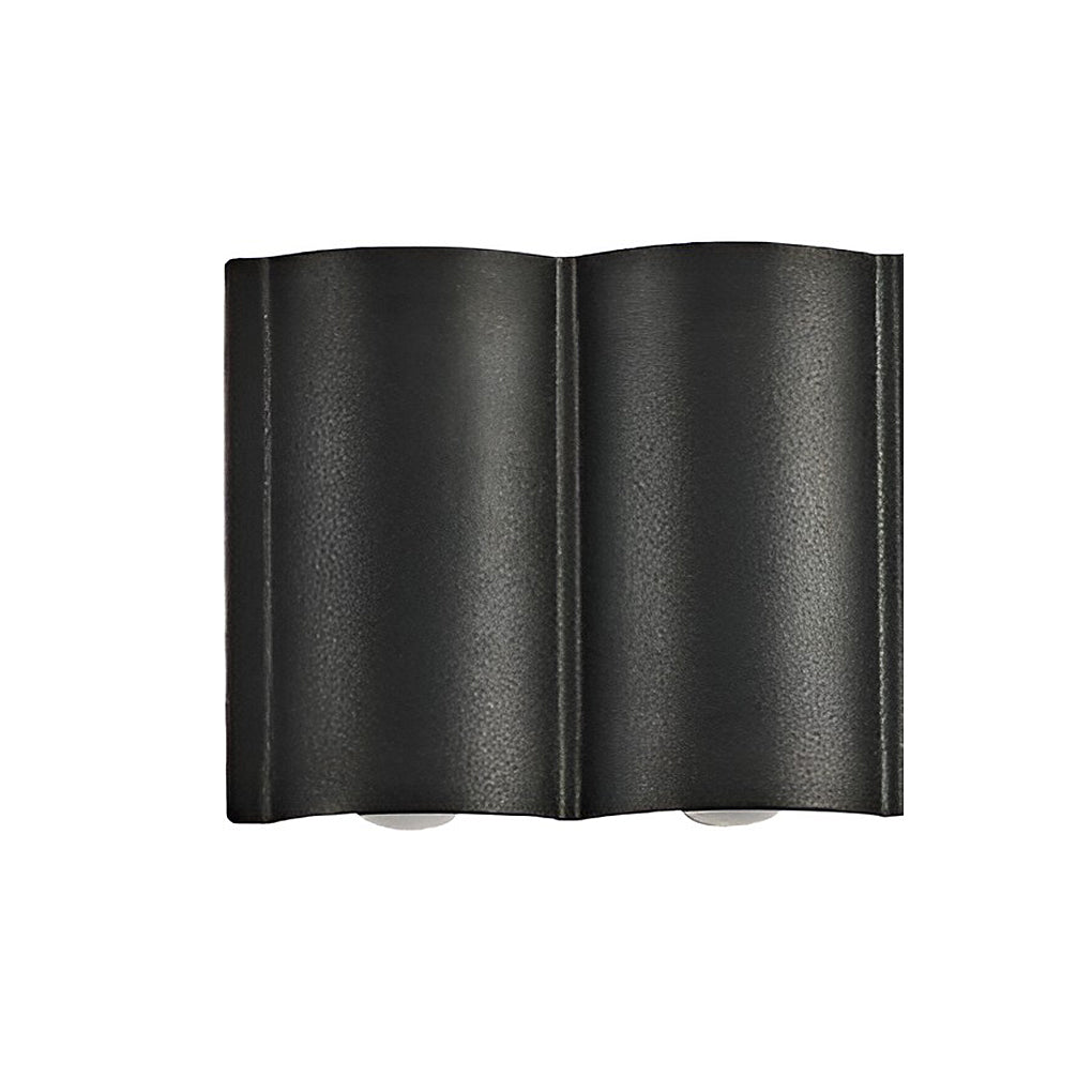 Wave Arc LED Outdoor Wall Light Waterproof Up Down Sconce Black
