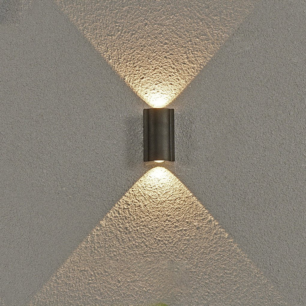 Wave Arc LED Outdoor Wall Light Waterproof Up Down Sconce Black