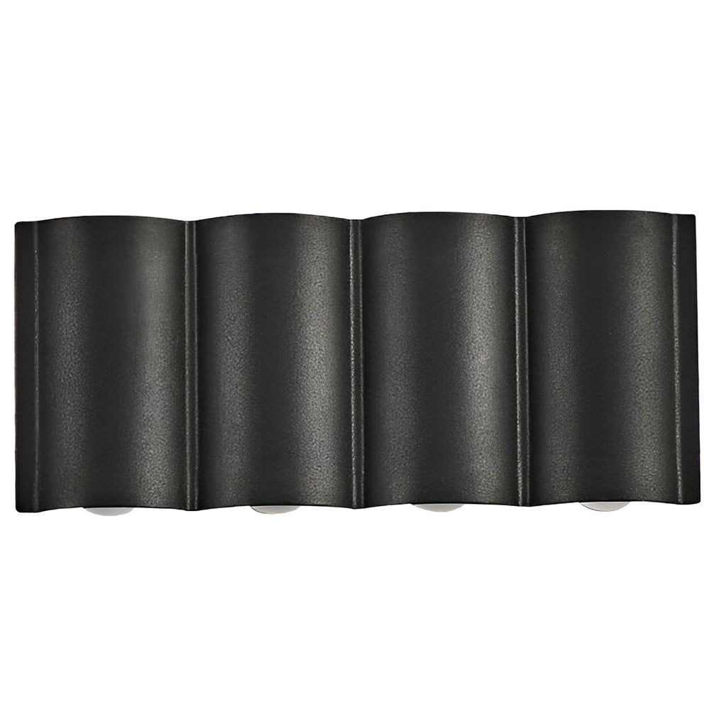 Wave Arc LED Outdoor Wall Light Waterproof Up Down Sconce Black