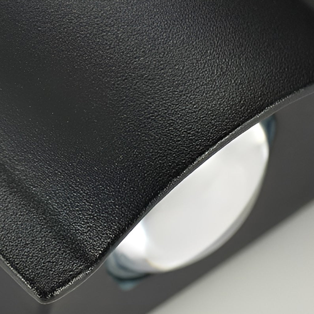 Wave Arc LED Outdoor Wall Light Waterproof Up Down Sconce Black