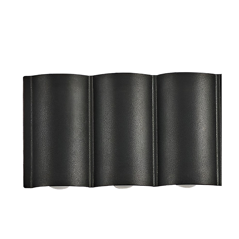 Wave Arc LED Outdoor Wall Light Waterproof Up Down Sconce Black