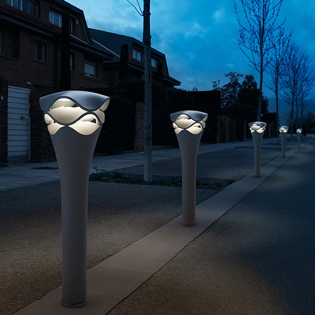 Layered Floral Design Outdoor LED Landscape Light | Die-Cast Aluminum