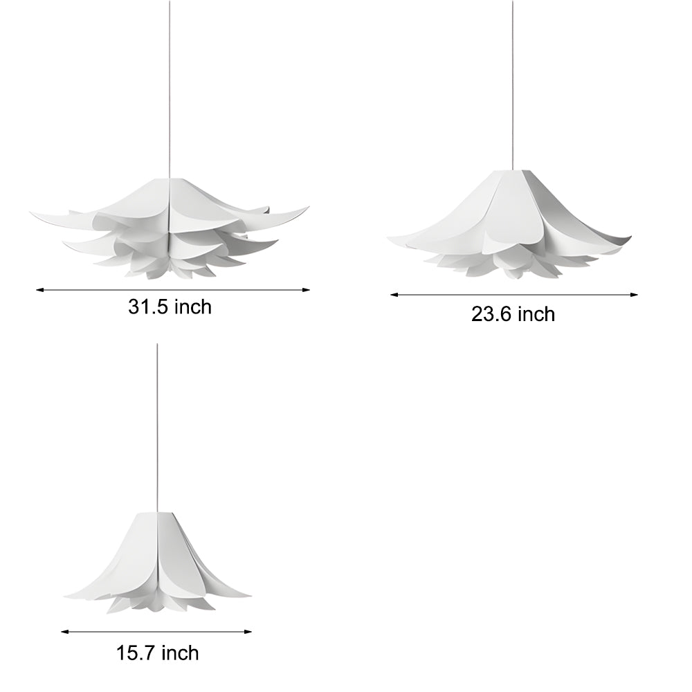 White Petal Pendant Light with 3-Step Dimming - Modern Nordic