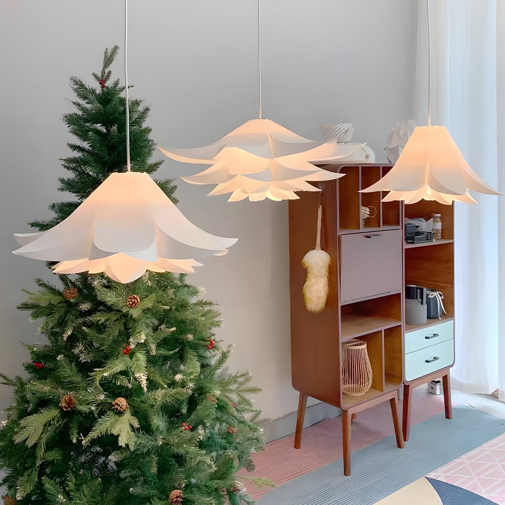 White Petal Pendant Light with 3-Step Dimming - Modern Nordic