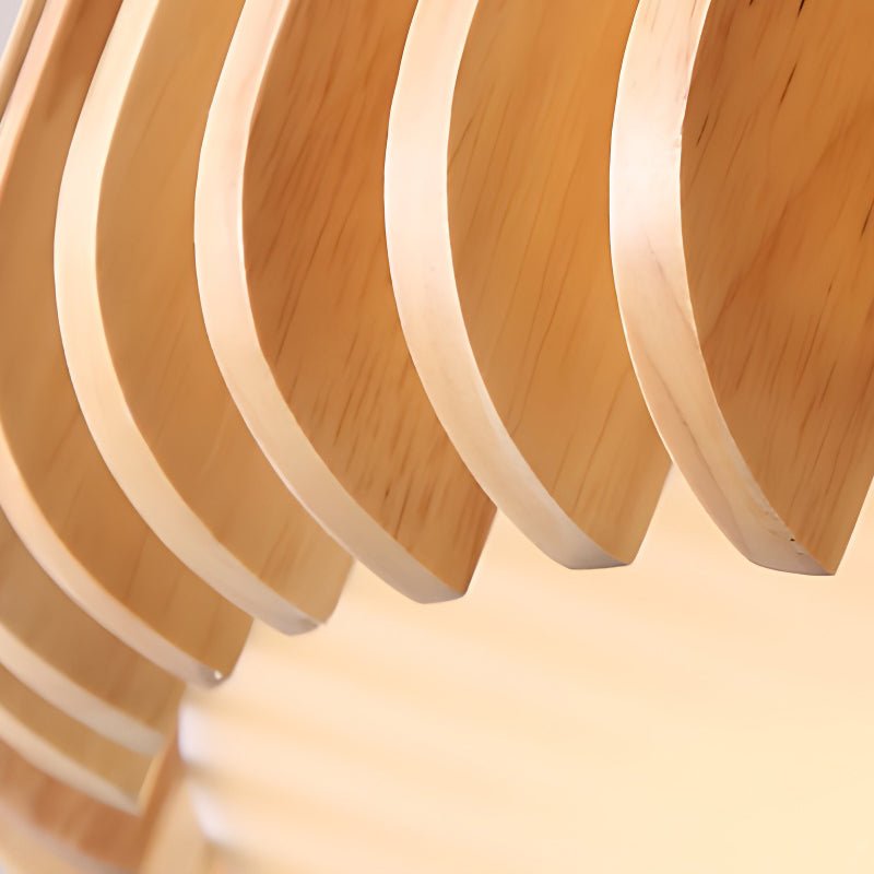 Round Wood LED Flush Mount Ceiling Light with 3-Step Dimming