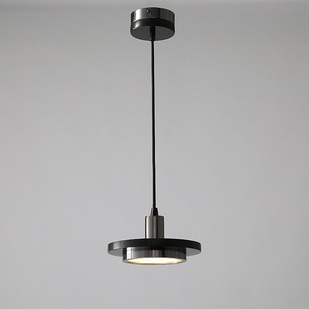 Double Circle Pendant Light Classic Metal Marble Ceiling Fixture