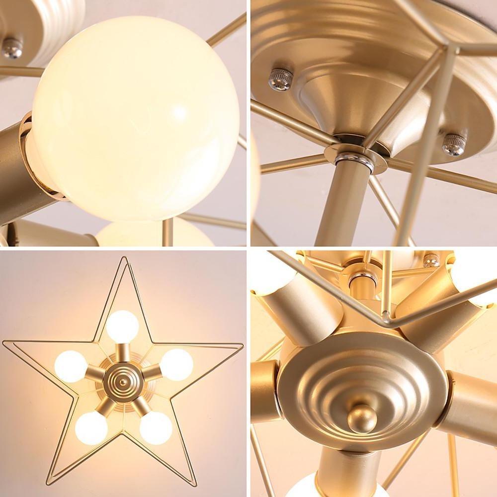 Star Design Modern Flush Mount Ceiling Light – 5-Light Metal Fixture