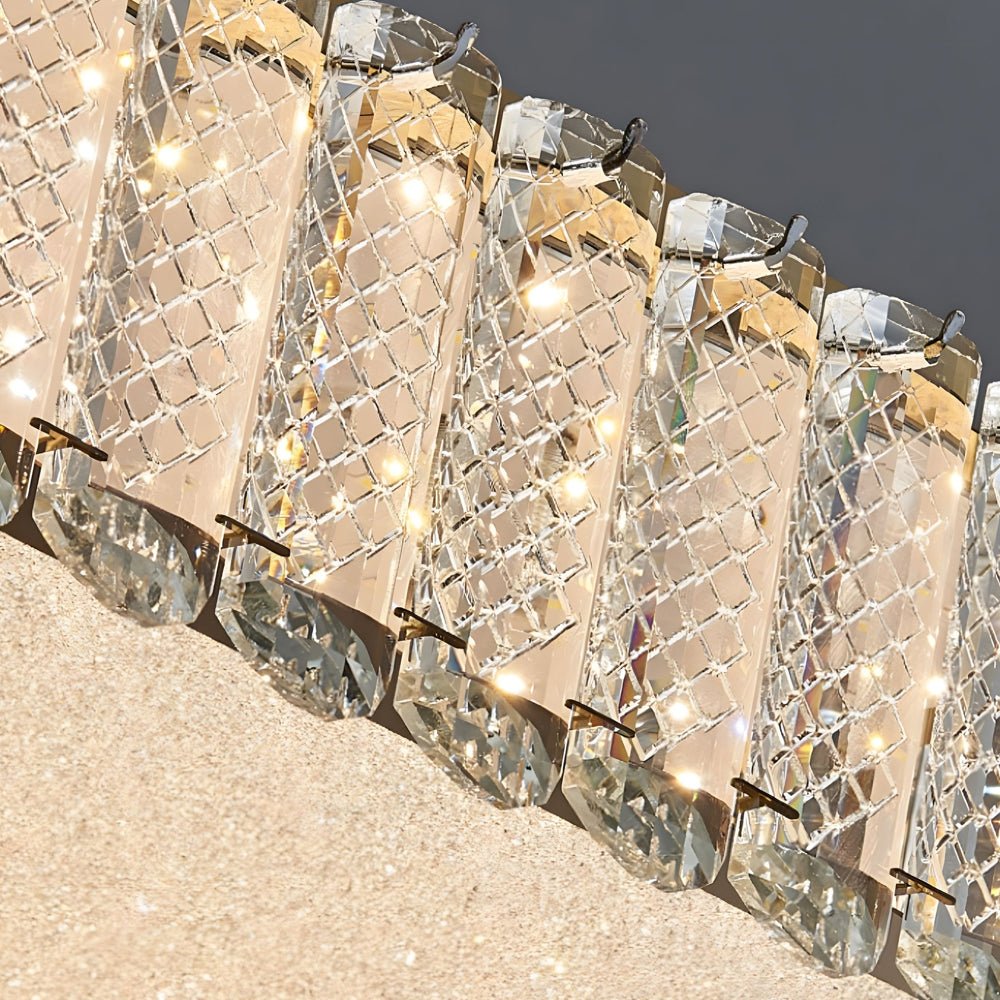 Crystal Flush Mount Ceiling Light - Modern Gold Round/Square LED