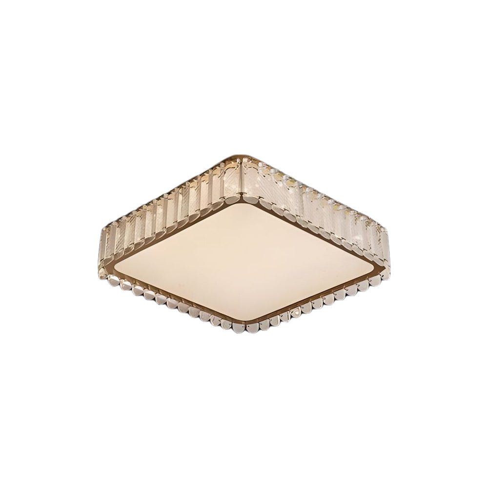 Crystal Flush Mount Ceiling Light - Modern Gold Round/Square LED