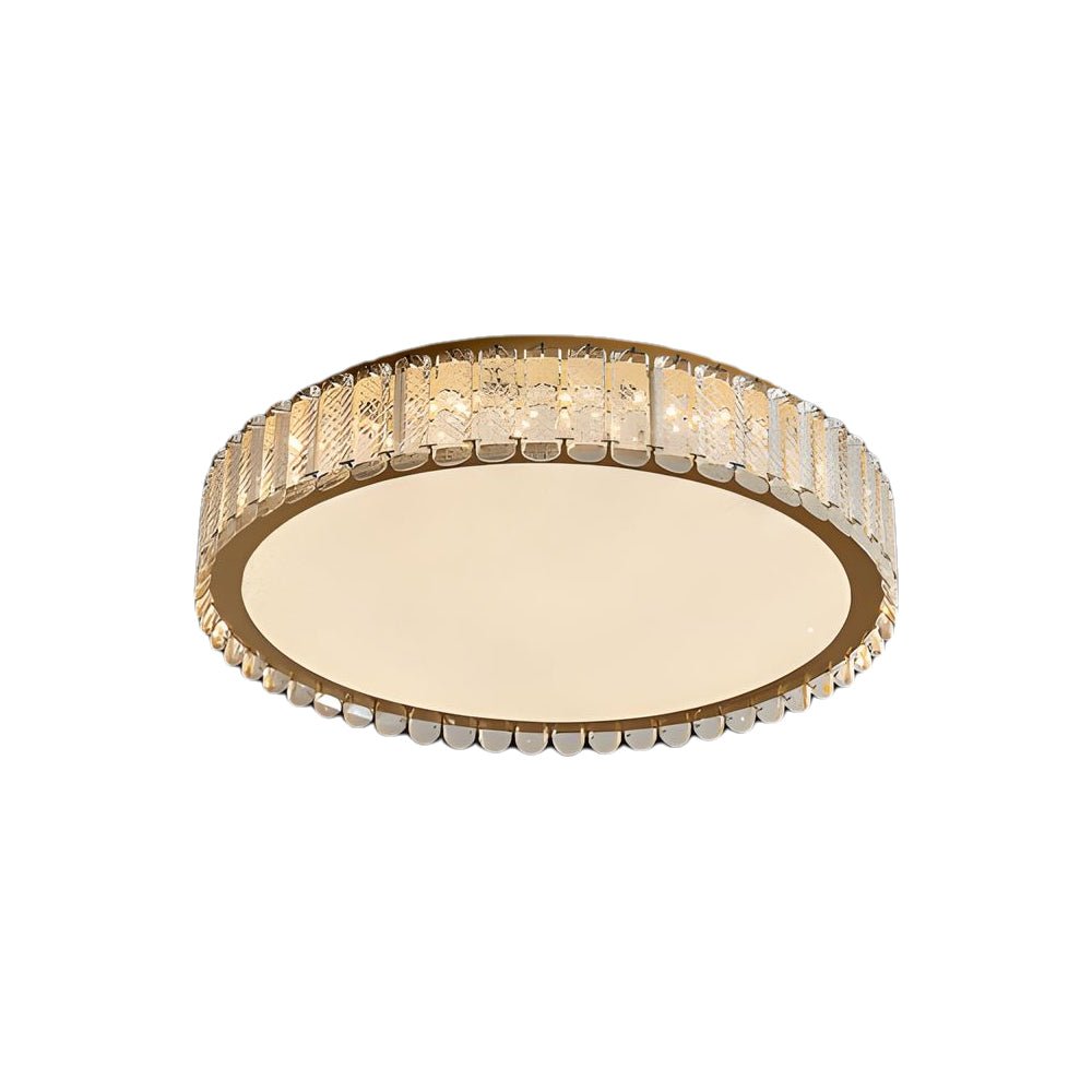 Crystal Flush Mount Ceiling Light - Modern Gold Round/Square LED