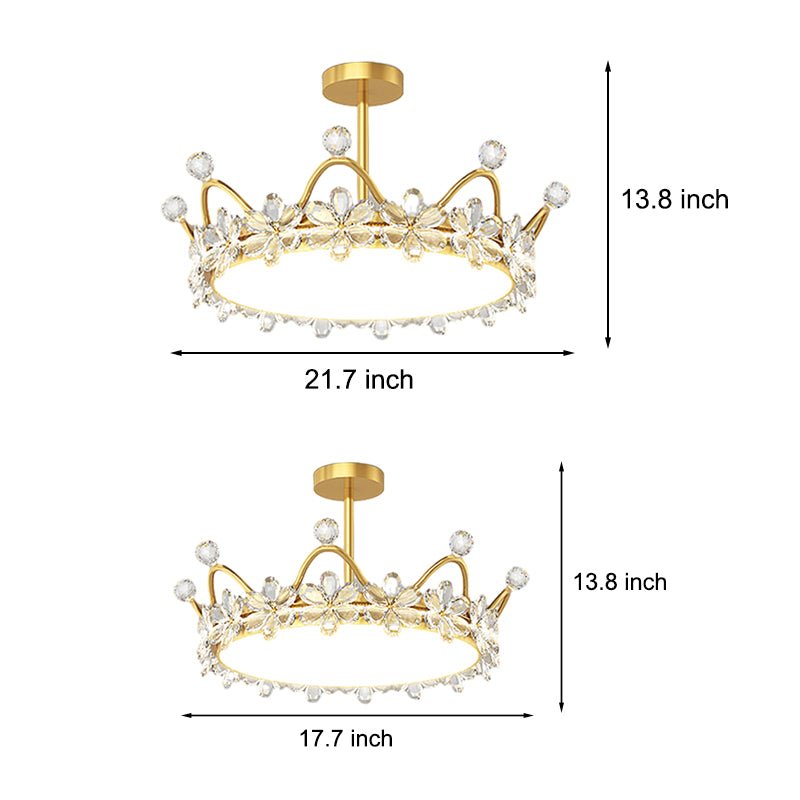 Crystal Crown Modern LED Ceiling Light with Starry Sky Projection