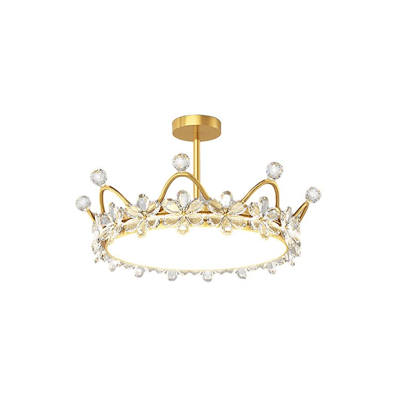 Crystal Crown Modern LED Ceiling Light with Starry Sky Projection