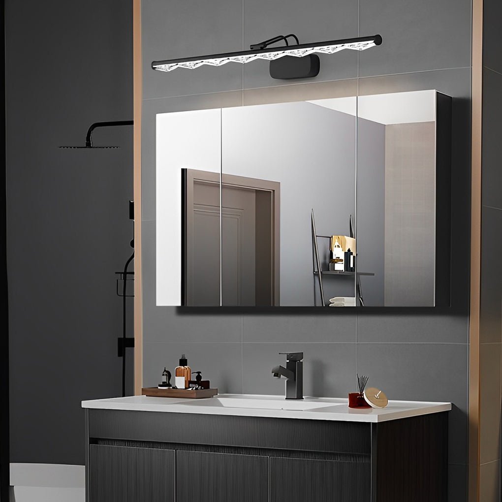 Modern LED Vanity Light with Multi-Faceted Prismatic Acrylic Shade