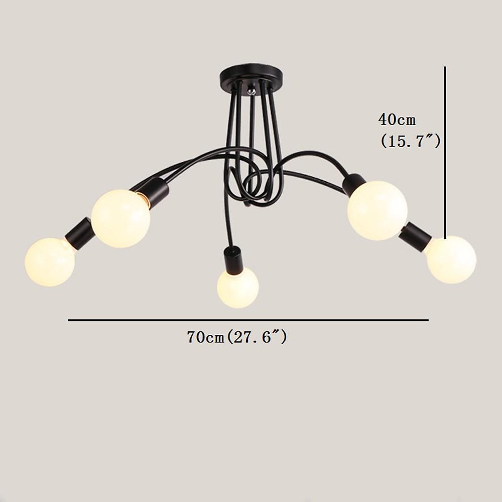 5-Light Twisted Metal Industrial Vintage Chandelier