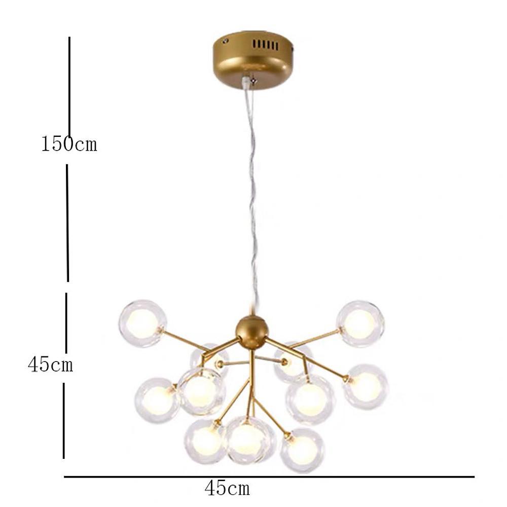 Sputnik Chandelier 12-Light Glass Metal Modern Ceiling Light