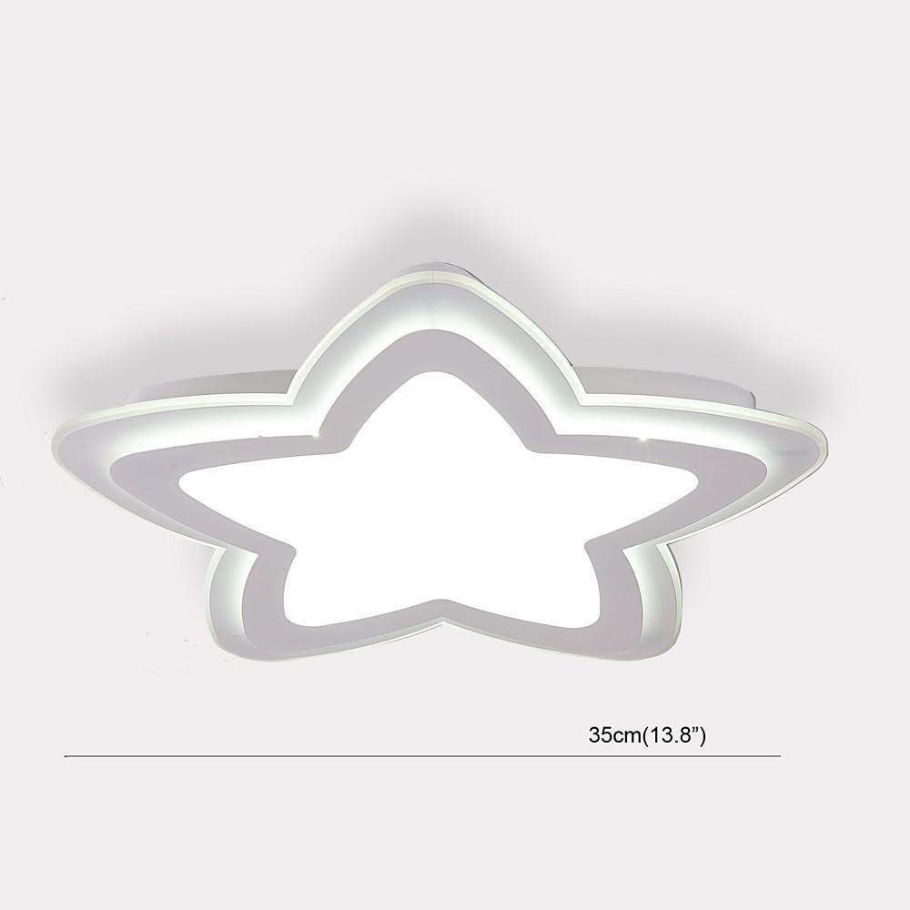 Star Shape White LED Flush Mount Ceiling Light – Modern Metal Fixture