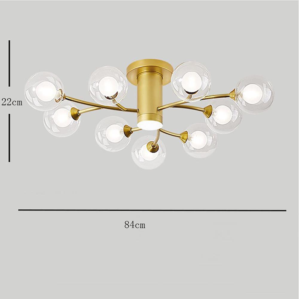 Modern Globe Glass Flush Mount Ceiling Light with LED Bulbs