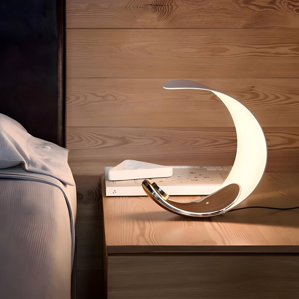 Curl Chrome LED Table Lamp - Touch Dimmer Control