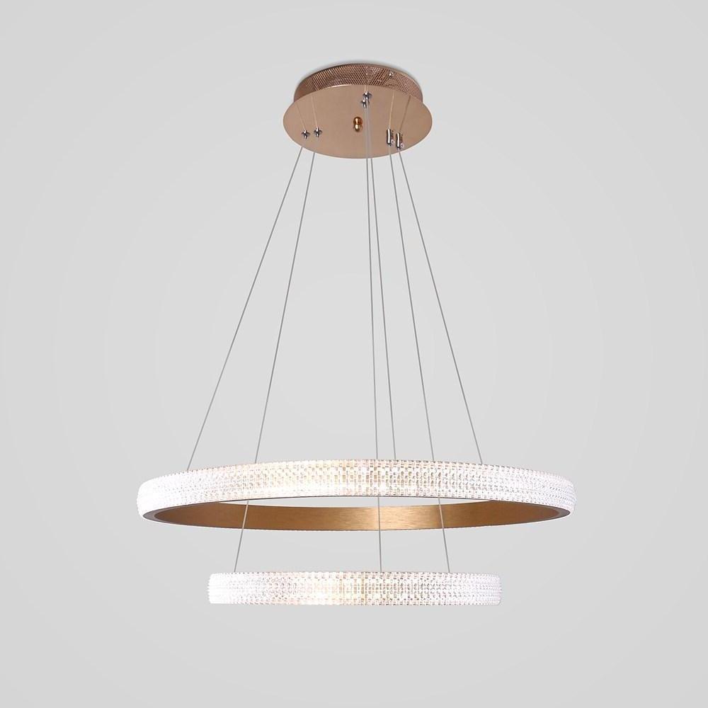 Modern Circle LED Chandelier Aluminum Acrylic Dining Room Light