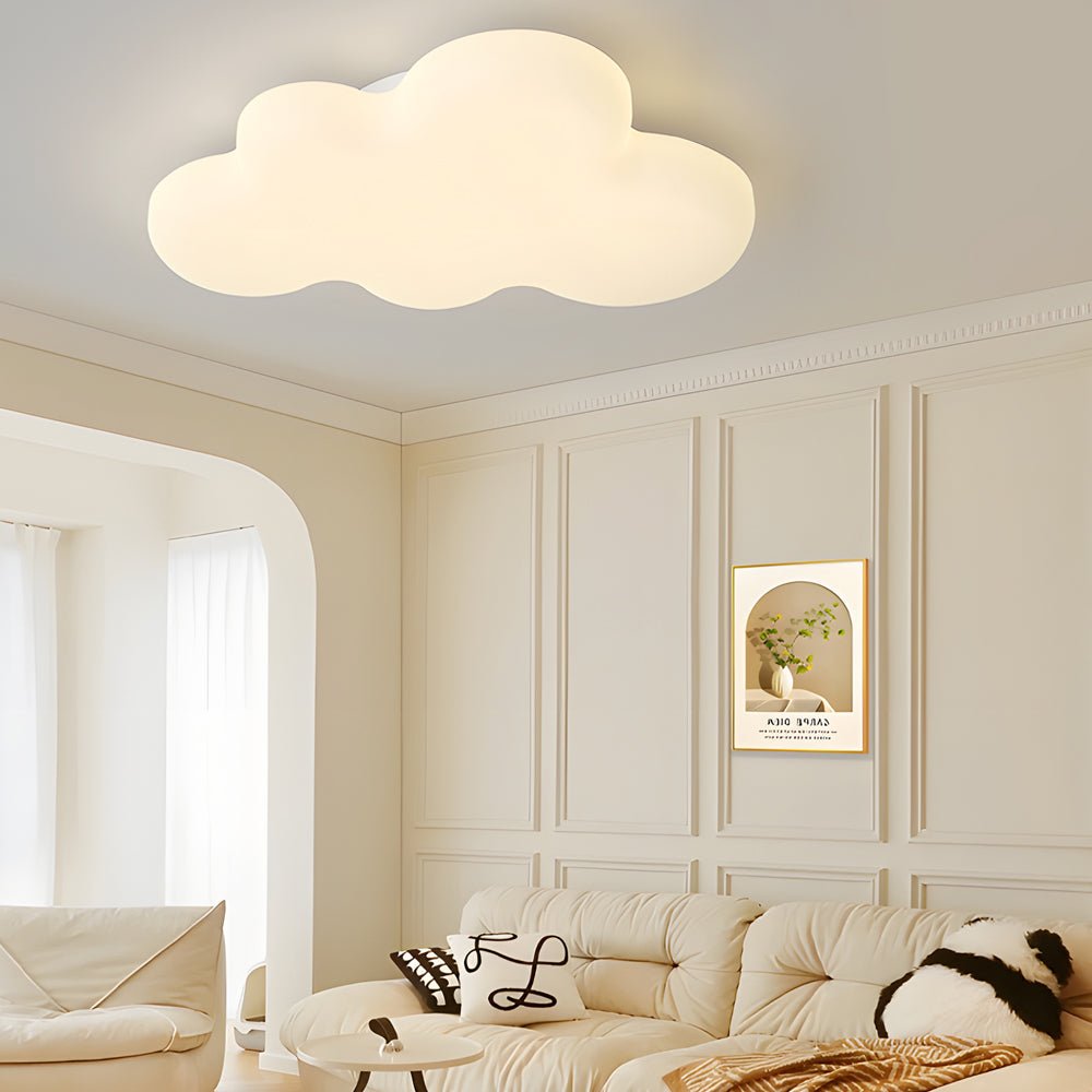 Cloud Flush Mount LED Ceiling Light - 3 Step Dimming White Modern