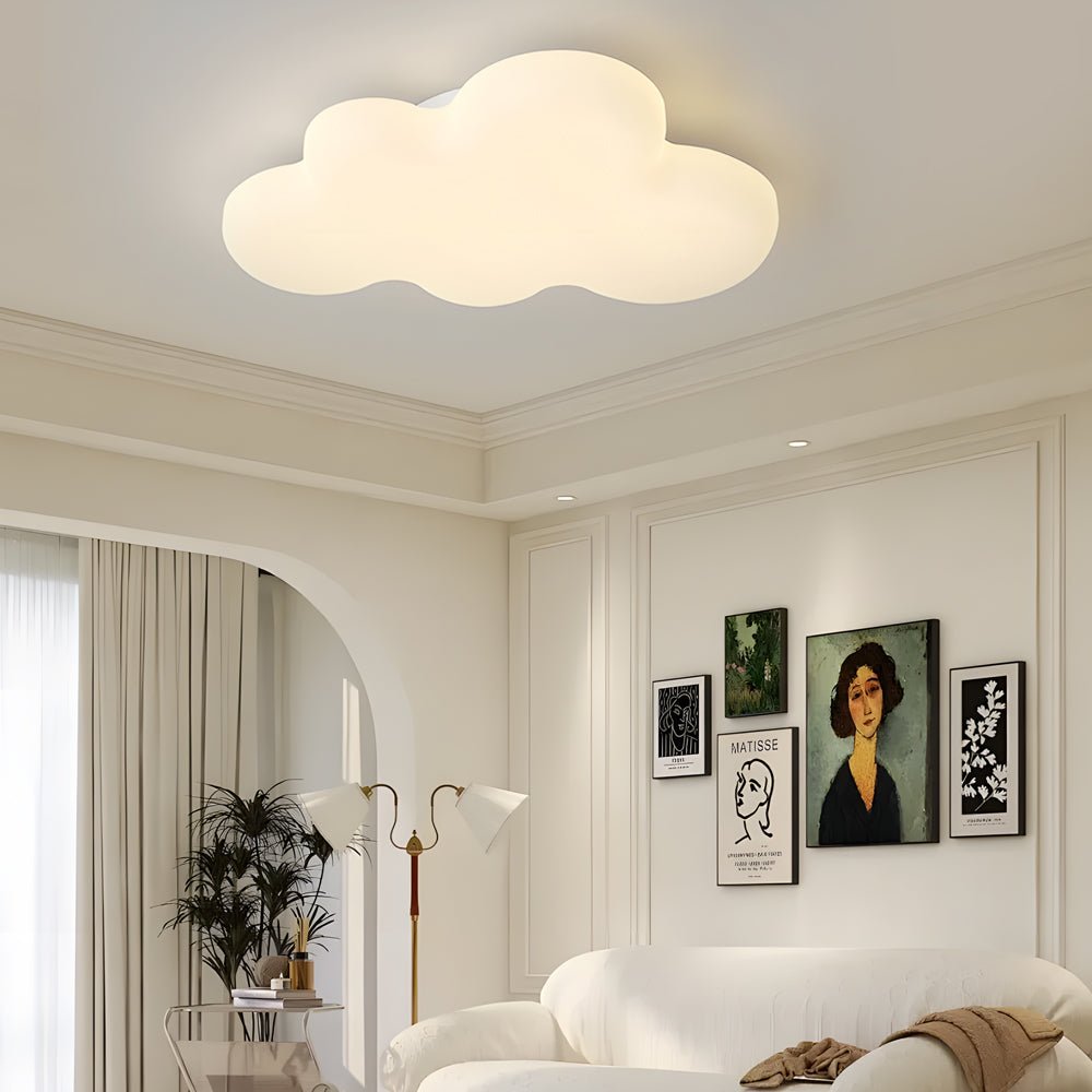 Cloud Flush Mount LED Ceiling Light - 3 Step Dimming White Modern