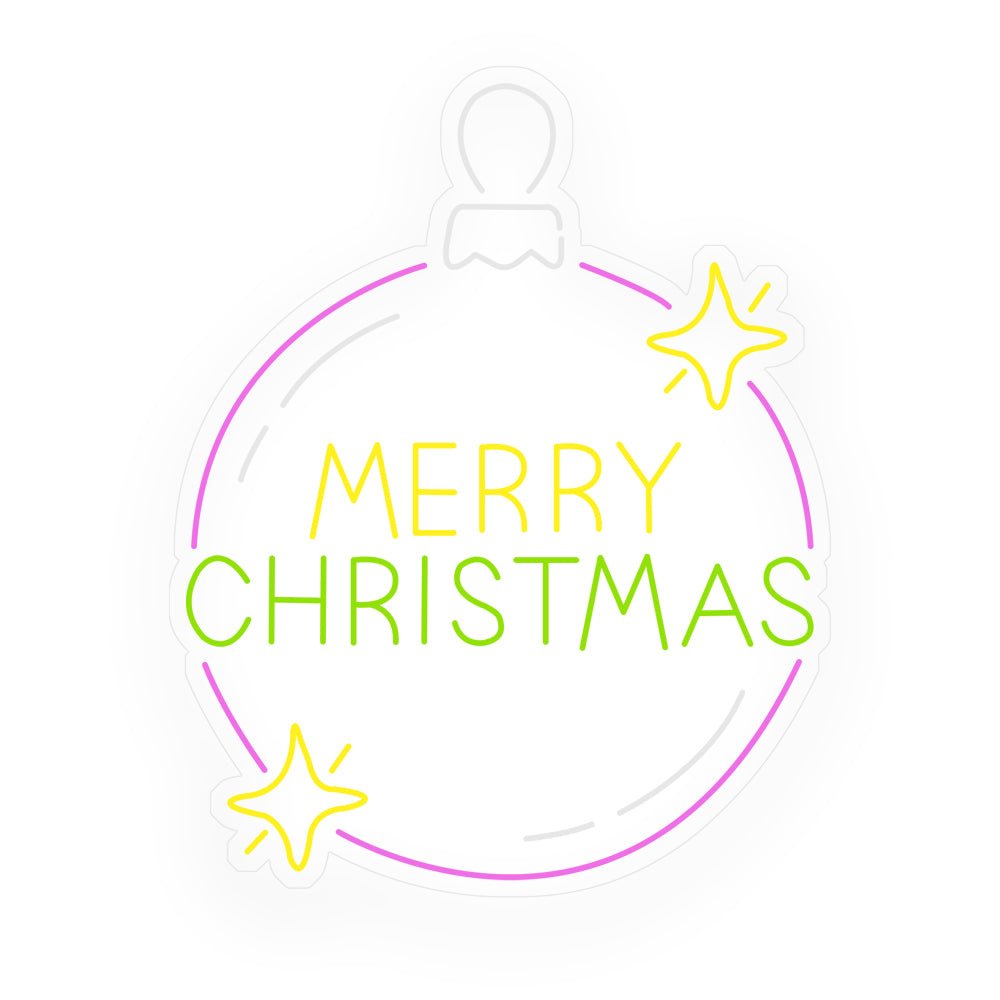 Merry Christmas Balloon LED Neon Sign Light - Acrylic Wall Decor
