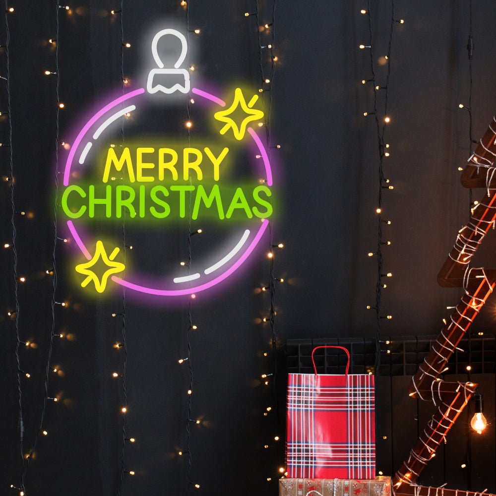 Merry Christmas Balloon LED Neon Sign Light - Acrylic Wall Decor