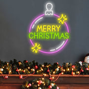 Merry Christmas Balloon LED Neon Sign Light - Acrylic Wall Decor