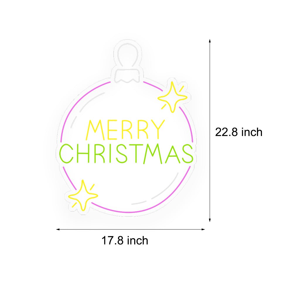 Merry Christmas Balloon LED Neon Sign Light - Acrylic Wall Decor