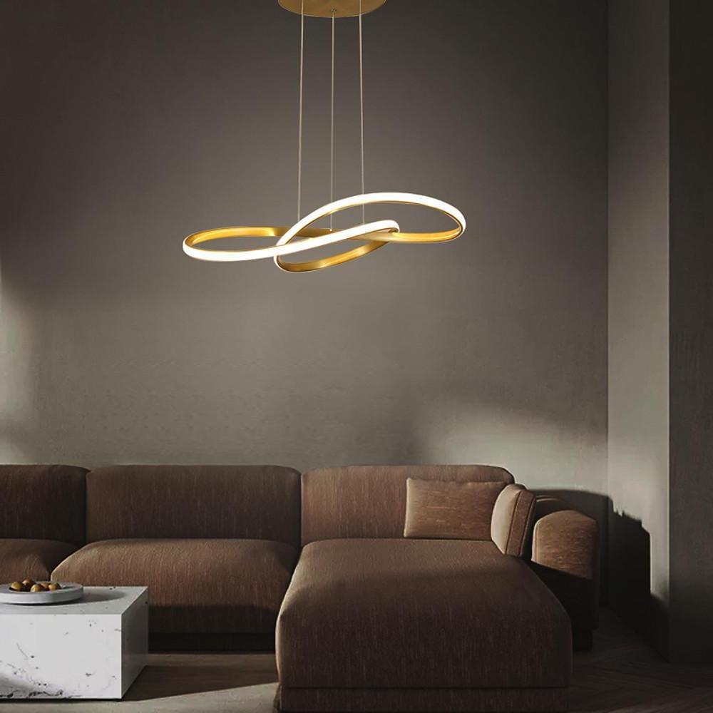 Interweaved Wave LED Gold Pendant Light Modern Island Chandelier