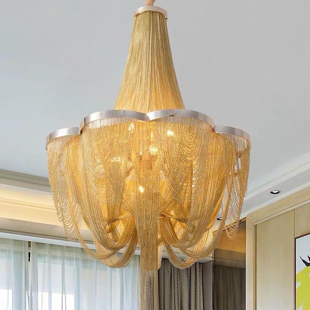 Modern Metal Chandelier 6-Light Dining Room Ceiling Fixture