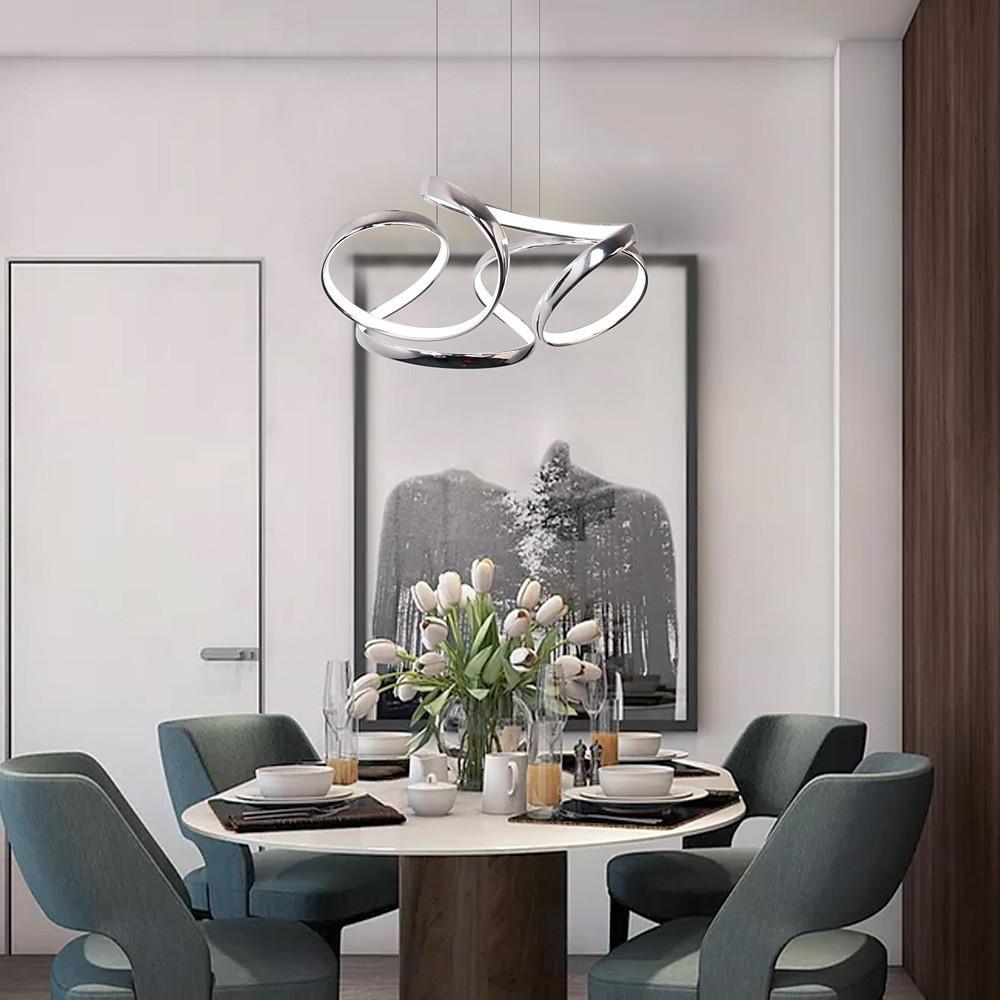 Curved Flower LED Pendant Light Modern Aluminum Chandelier