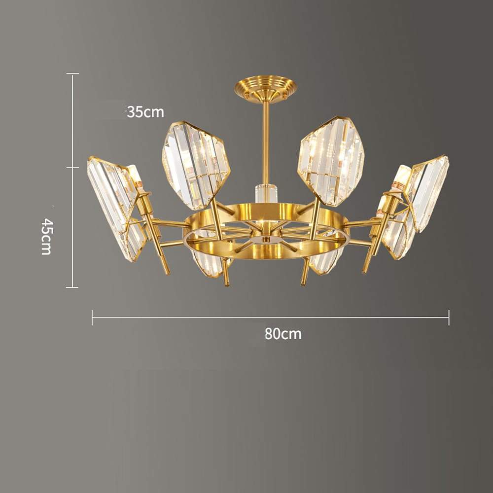 Crystal Ring Chandelier – Gold Metal Frame Luxury Ceiling Light