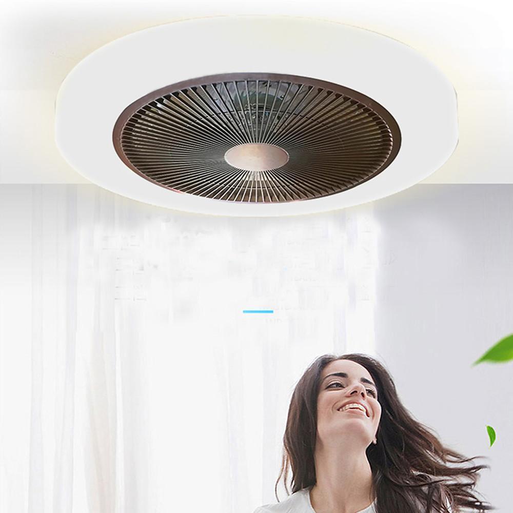 Bladeless Flush Mount Ceiling Fan with LED Light & Remote