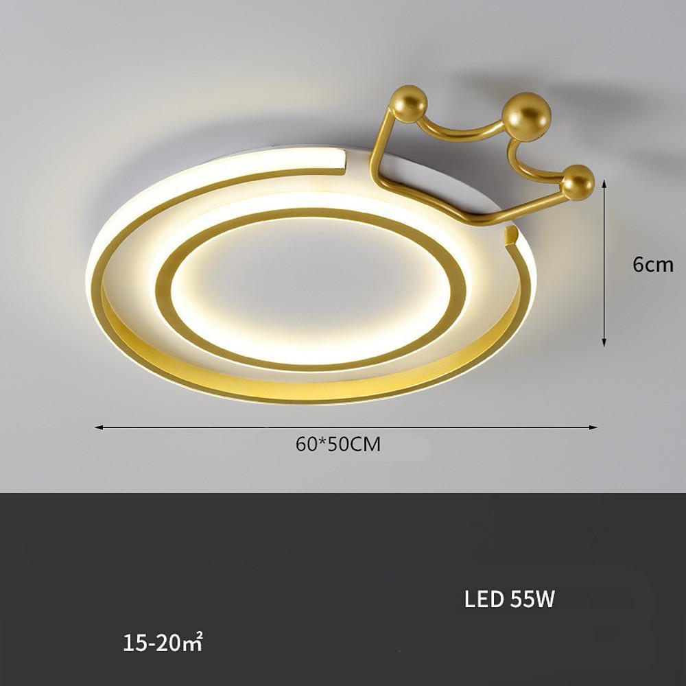 Circle Crown LED Flush Mount Ceiling Light - Modern Geometric Metal