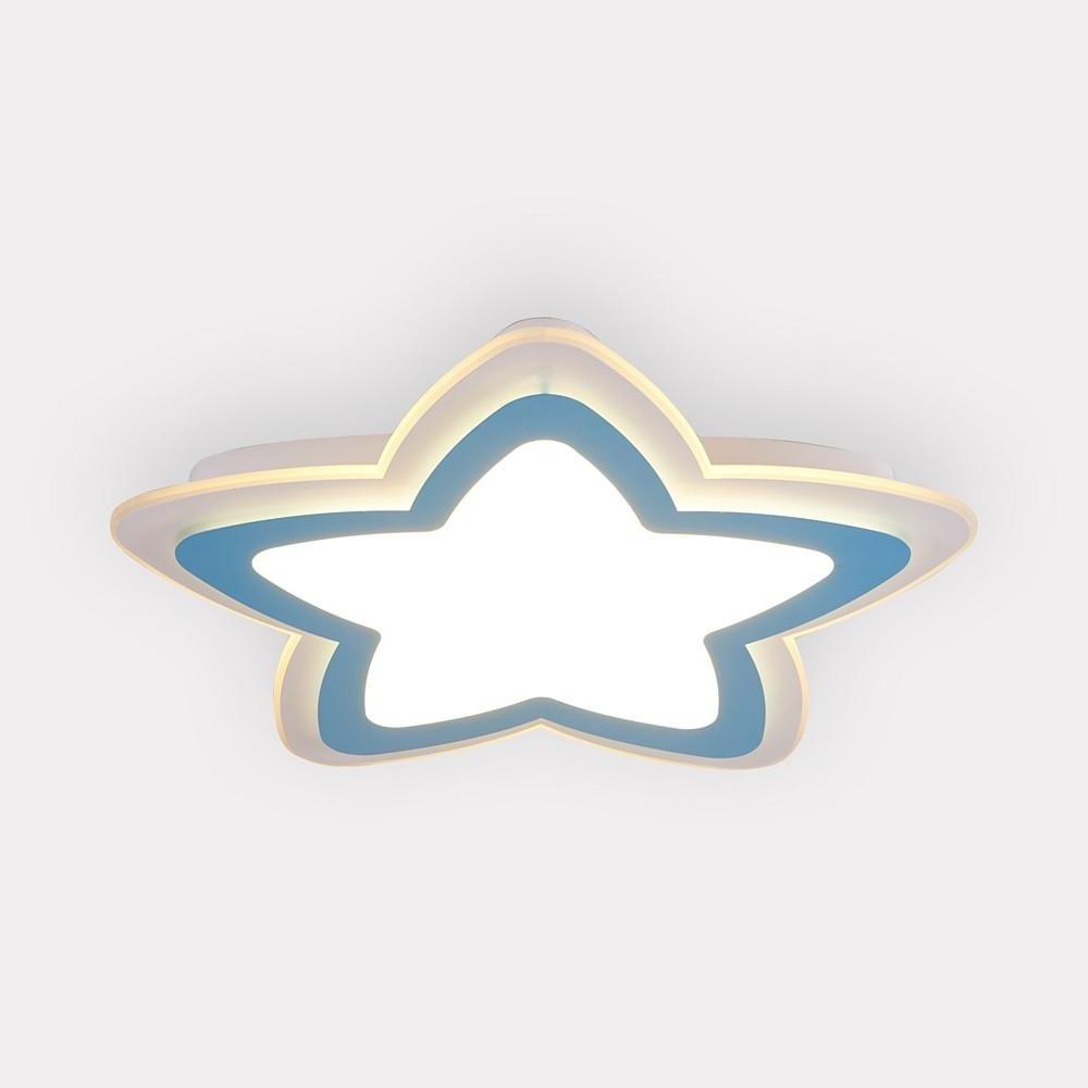 Star Shape White LED Flush Mount Ceiling Light – Modern Metal Fixture