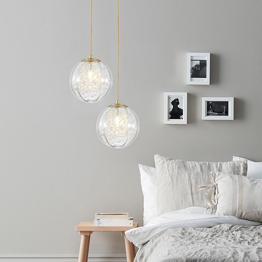 Nordic Glass Globe Pendant Light — Modern Artistic Ceiling Fixture