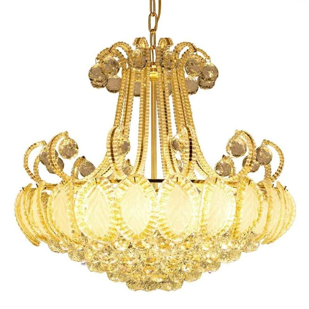 8-Light Crystal Chandelier - Modern Vintage Gold Silver Metal Frame