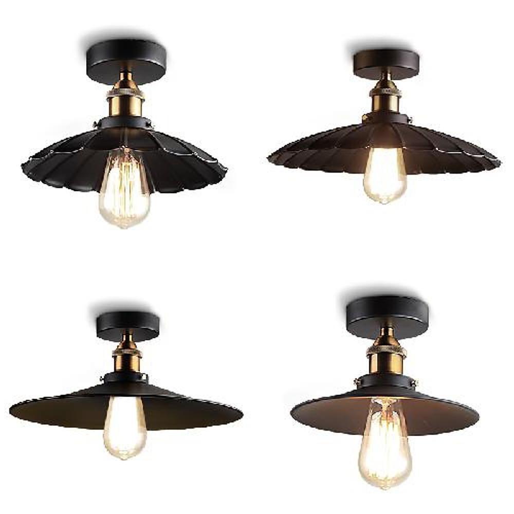 Industrial Teardrop Semi-Flush Mount Ceiling Light - Metal Fixture