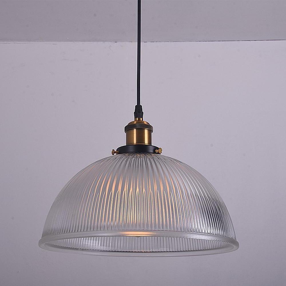 Vintage Glass Bowl Pendant Light with Electroplated Metal Finish