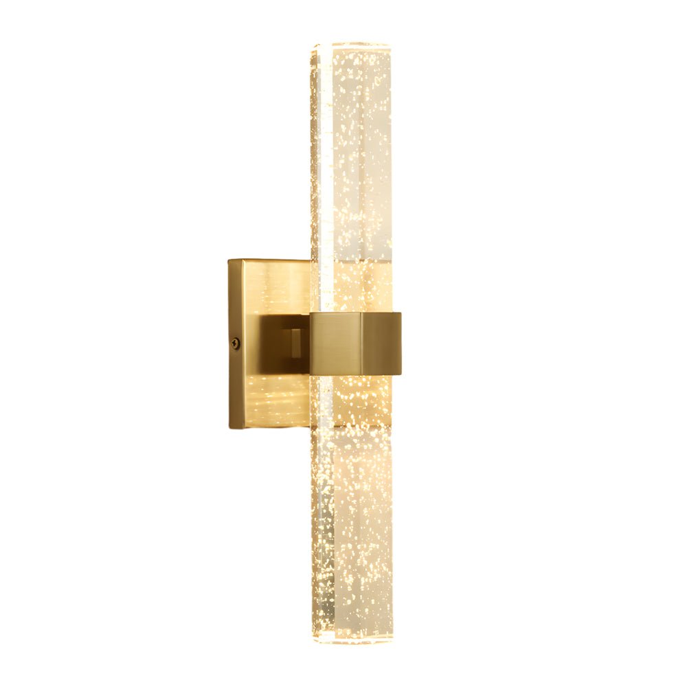 Crystal Bubble Cylinder Wall Sconce Modern LED Up Down Light Gold