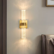 Crystal Bubble Cylinder Wall Sconce Modern LED Up Down Light Gold