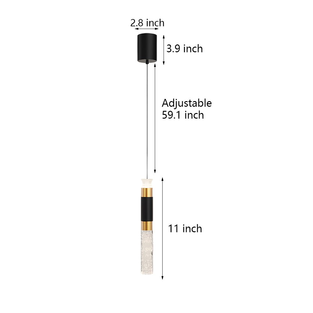 Modern Cylinder LED Pendant Light with 3-Step Dimming - Aluminum