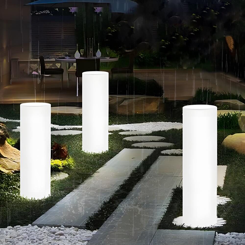 Cylindrical LED Outdoor Floor Lamp with Remote Control RGB