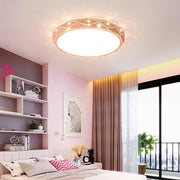 Nordic Drum Flush Mount LED Ceiling Light with Cutout Pattern