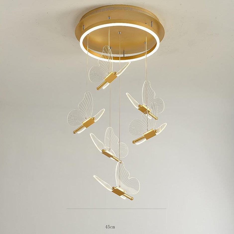 Butterfly Pendant Light Modern Acrylic Metal LED Chandelier