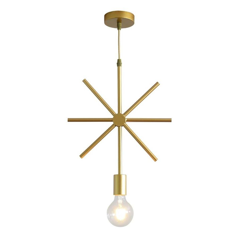 Black & Gold Geometric Pendant Light – Modern Metal Ceiling Lamp