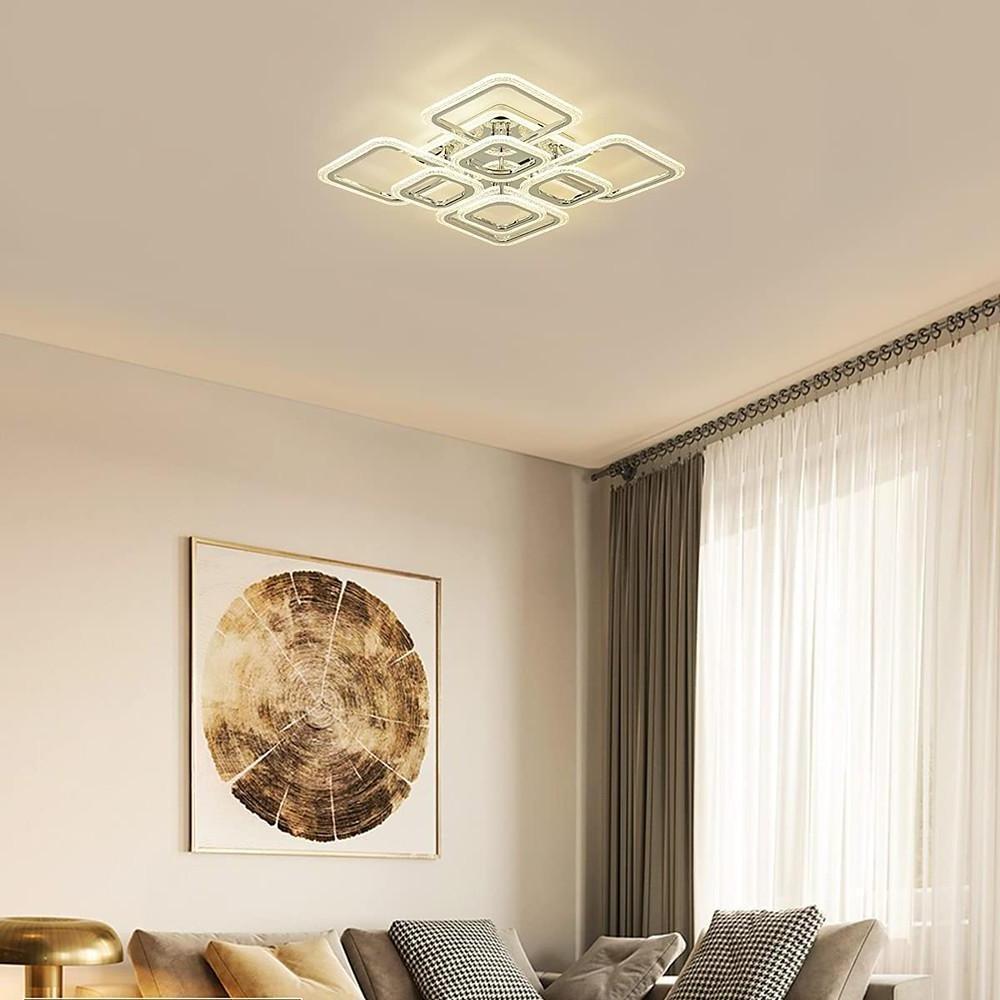 Modern Square Flush Mount LED Ceiling Light – Acrylic & Metal